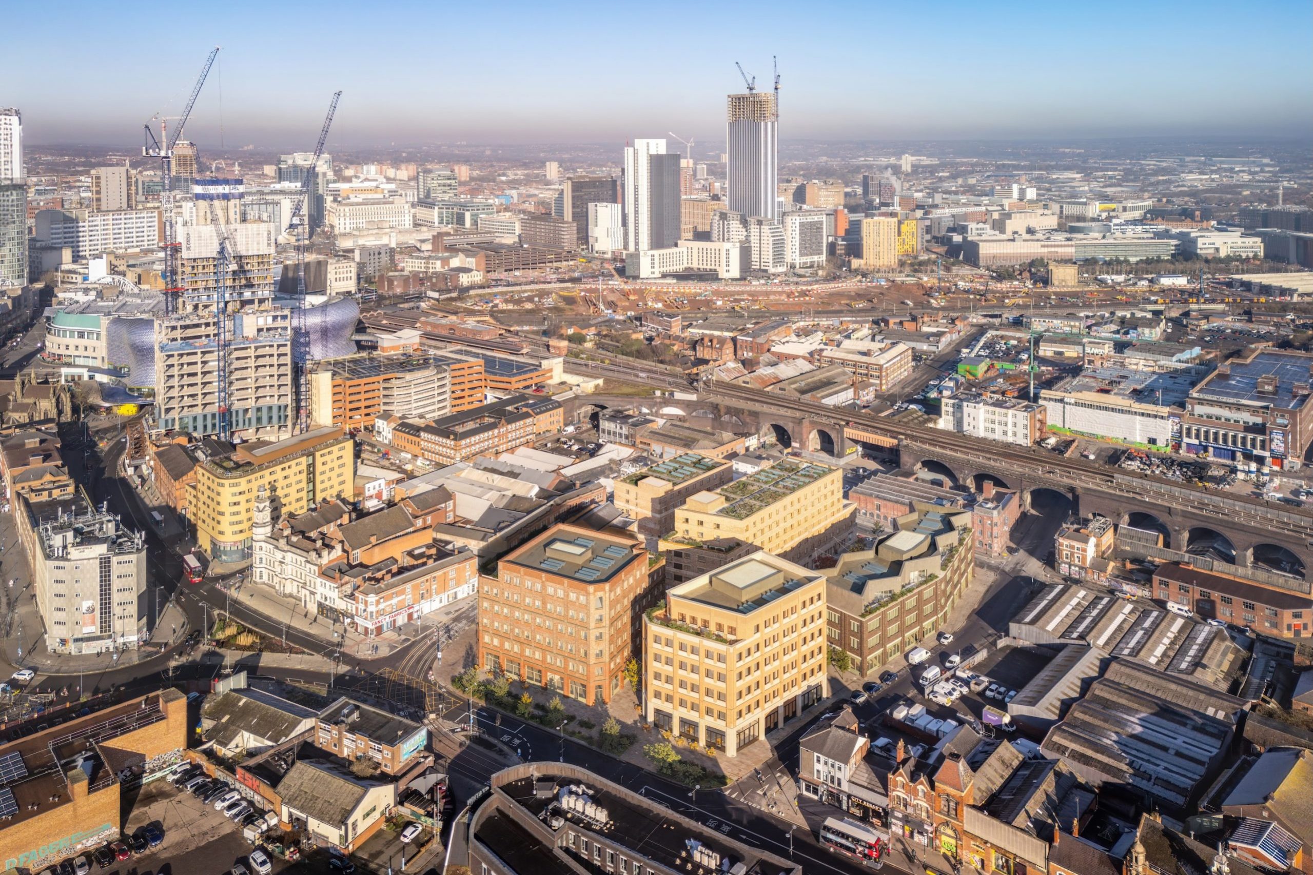 Hartwell unveils £100 million Phoenix Yard regeneration plans for former ironworks site in Digbeth aerial CGI
